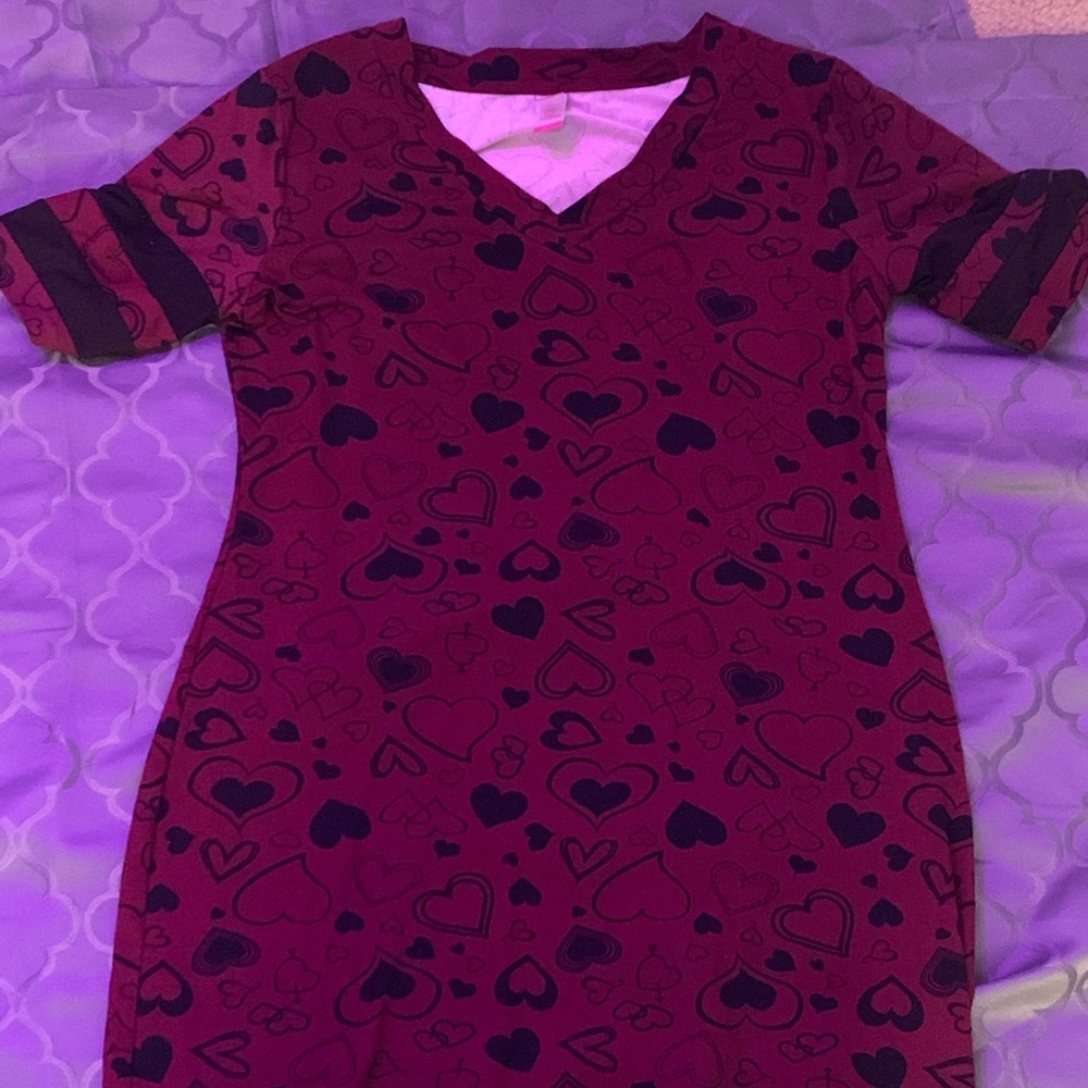 dark red heart dress